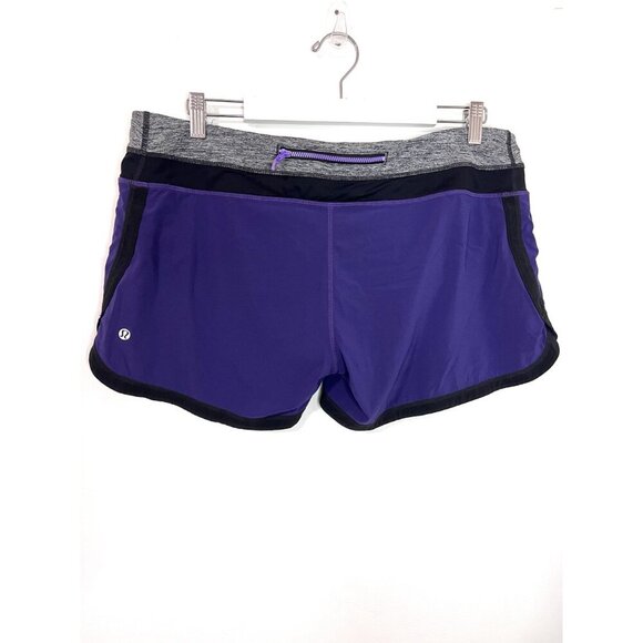 Lululemon Groovy Run Short Purple/Heather Gray Built-In Liner Size 12 - Picture 3 of 6